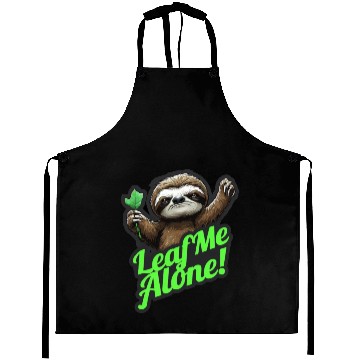 Discover Angry Sloth Leaf me Alone funny Aprons