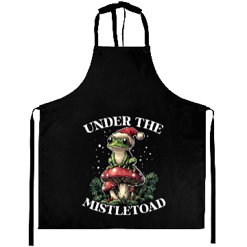 Discover Under the Mistletoad Frog on Mushroom Cottagecore Aprons