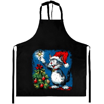 Discover Cat Christmas Aprons
