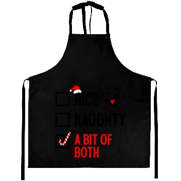 Discover Nice, Naughty, or Both Christmas Aprons