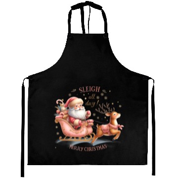 Discover Sleigh All Day, Merry Christmas Aprons