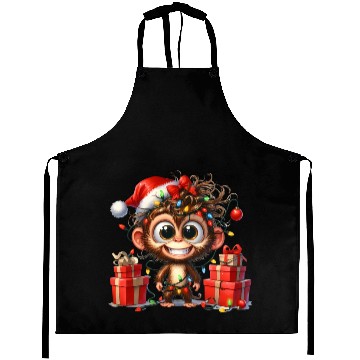 Discover Christmas Merry Christmas For Gift Monkey Aprons