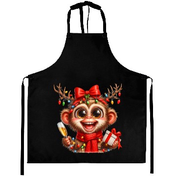 Discover Christmas Merry Christmas For Gift Monkey Aprons