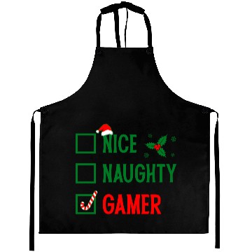 Discover Nice Naughty Gamer Christmas Aprons