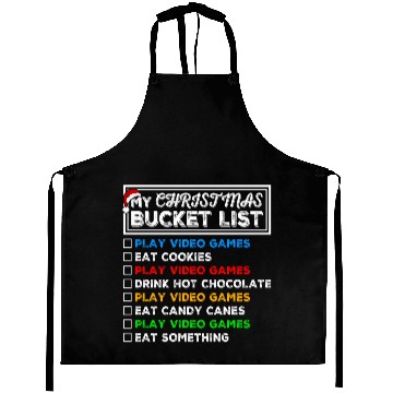 Discover Christmas Bucket List Video Games Xmas Gamer Aprons