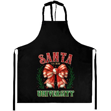 Discover Santa University Christmas, Merry Christmas Aprons