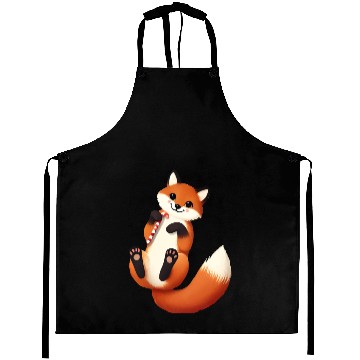 Discover Playful fox with candy cane for Christmas Aprons