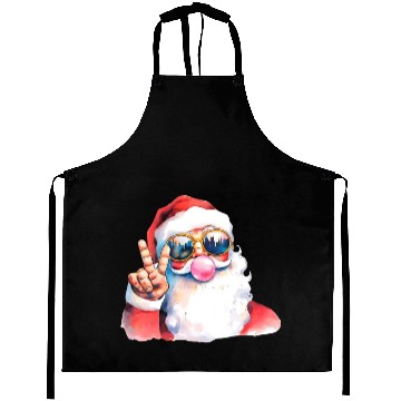 Discover Retro Santa Christmas Blowing Bubble Aprons