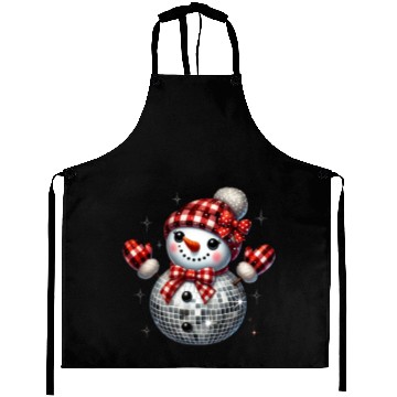 Discover Christmas Disco Snowman Aprons