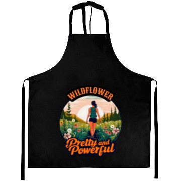 Discover Wildflower Pretty and Powerful - Hiking Women Aprons