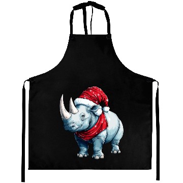 Discover Rhinos Christmas Aprons