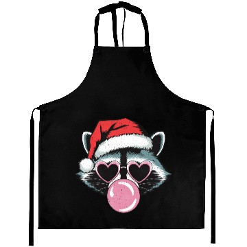 Discover Cool Christmas Raccoon With Texture Aprons