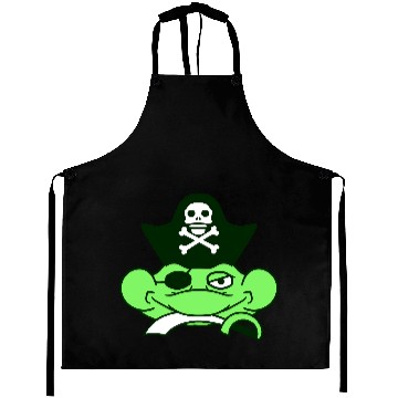 Discover Frog Captain Hat Toad Funny Cool Comic Cartoon Fun Aprons