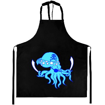 Discover Evil Octopus Pirate Cool Cephalopod Squid Cartoon Aprons