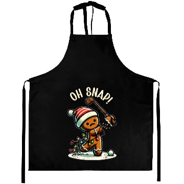 Discover Oh Snap Gingerbreadman Golfer Golf Christmas Golf Aprons