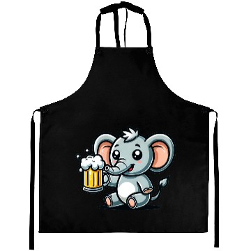 Discover Cute Elephant Drinking Beer Aprons