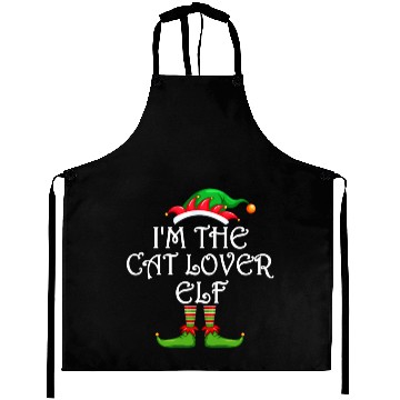 Discover I'm The Cat Lover Elf Aprons Matching Family