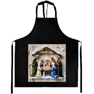 Discover Nativity manger, tree wise men Bethlem Aprons
