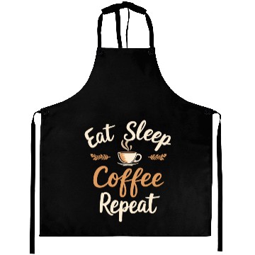 Discover Eat Sleep Coffee Repeat Coffee Funny Coffee Aprons