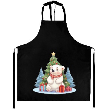 Discover Christmas Polar Bear with Christmas Tree Aprons