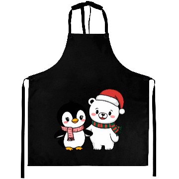 Discover Santa Polar Bear and Penguin Friends Aprons