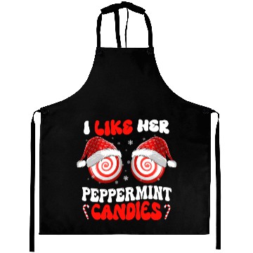 Discover I Like Her Peppermint Candies Couples Christmas Aprons