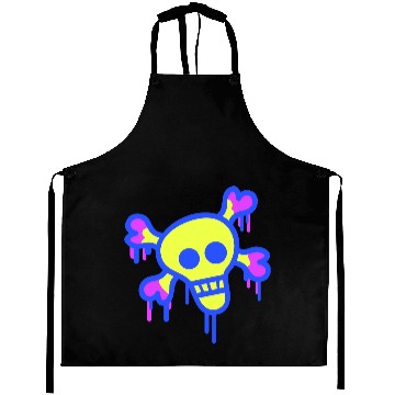 Discover Pirate Skull and Bones Skeleton Graffiti Drops Fun Aprons