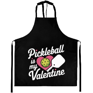 Discover Valentines Day Pickleball Paddle Ball Heart Cute Aprons