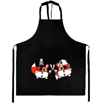 Discover Two Little Cute Pirate Foxes Eye Patch Sabre Duel Aprons