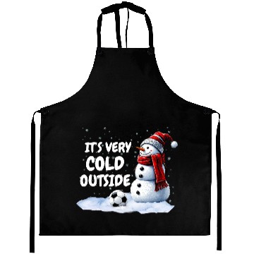 Discover HAPPY SNOWMAN PLAYS FOOTBALL Aprons