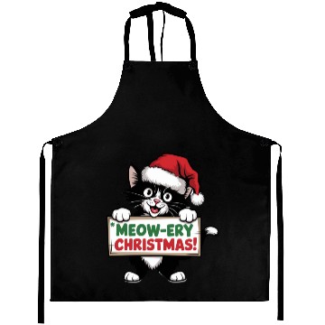 Discover Meow-ery Christmas Aprons
