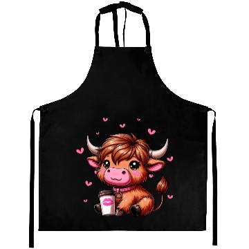 Discover Highland Cow Valentines Aprons