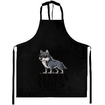 Discover Beautiful gift idea funny quote design Alpha Wolf Aprons