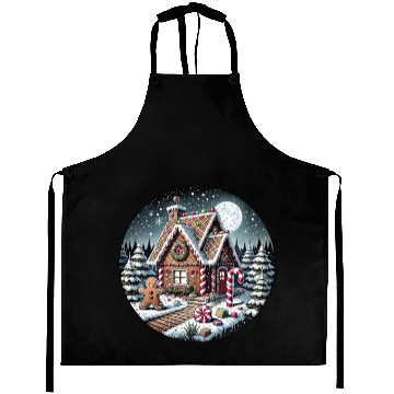 Discover Christmas Gingerbread House with Candy Canes Aprons