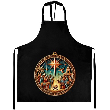 Discover Christmas Nativity Scene Wooden Ornament Aprons