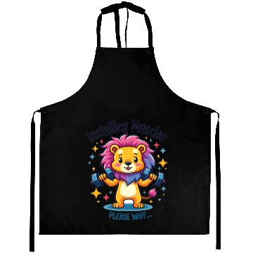 Discover Installing Muscles Lion Löwen Kraftsport Workout Aprons