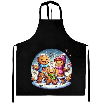 Discover Gingerbread Family Christmas Delight Aprons