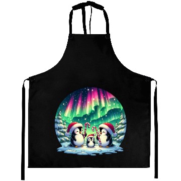 Discover Penguin Family Christmas under the Aurora Aprons