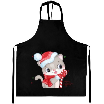 Discover Candy Cane Cuteness: Christmas Kitty Aprons