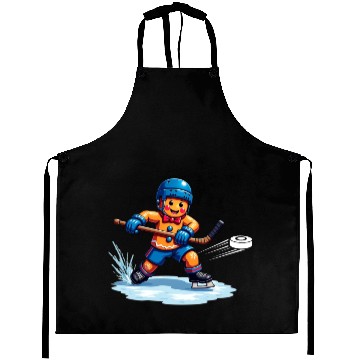 Discover gingerbread hockey player christmas fun Aprons