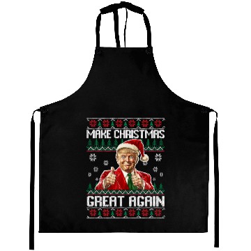Discover Make Christmas Great Again Xmas Funny Trump Aprons