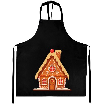 Discover Festive Gingerbread House Print Aprons