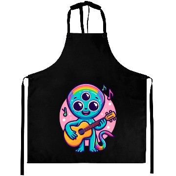 Discover Rainbow Alien Guitarist Aprons