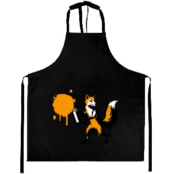 Discover Graffiti Fox in Creative Stencil Style Aprons
