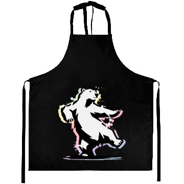 Discover Dancing polar bear in stencil style Aprons