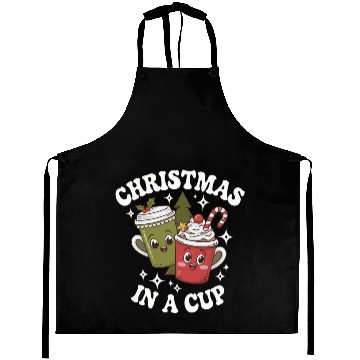 Discover Christmas Cheer in a cup Funny Christmas Aprons