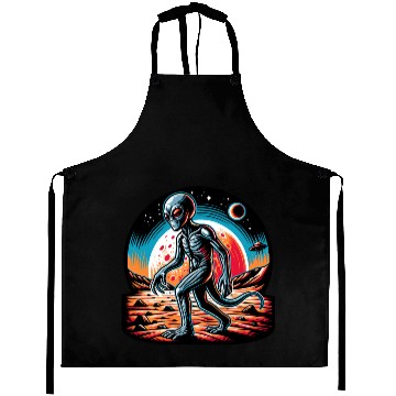 Discover Alien on Mars Aprons