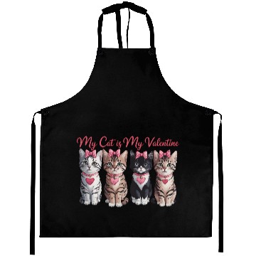 Discover My Cat is my Valentine Aprons