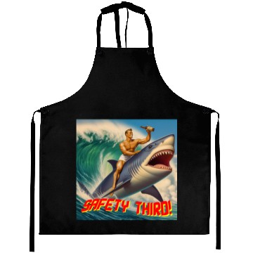 Discover Retro Safety Third Shark Rodeo Aprons