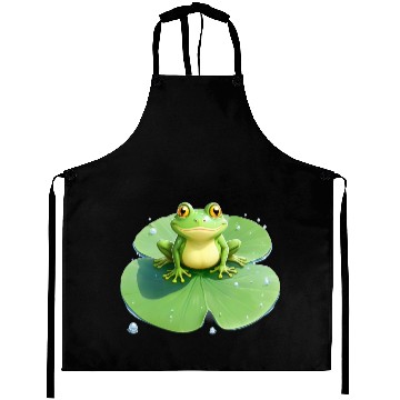 Discover Cheerful Frog on Lily Pad Aprons